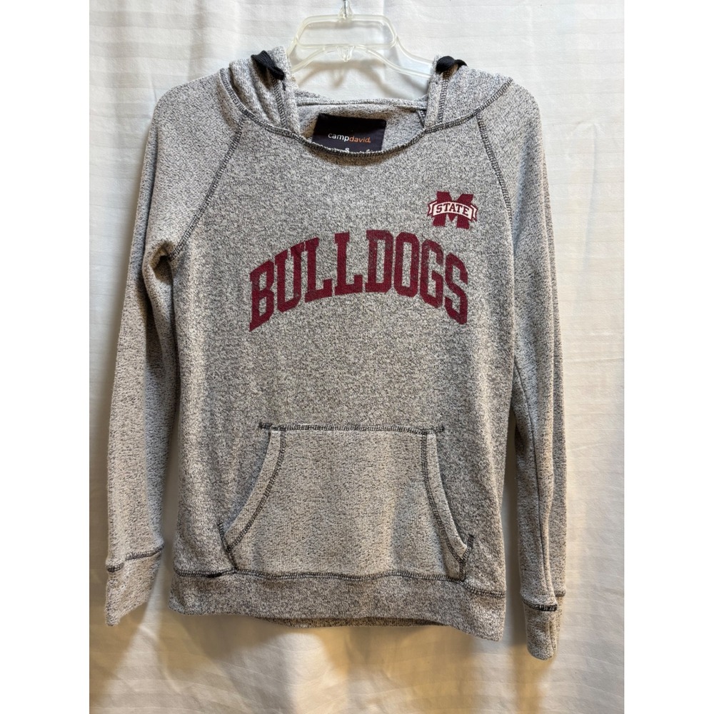 Camp David Mississippi State Bulldogs Hoodie‎ Gray Marled Knit Sweatshirt Small